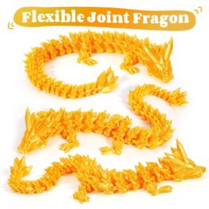 3D Printed Dragon with Surprise Egg,Surprise Dinosaur Eggs Fidget Toys for Kids, Birthdays, Halloween Christmas Decorations Gifts Indoor Outdoor for Girls Boys  (Gold)