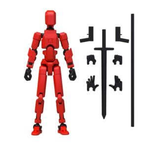T13 3D Action Figure,Assembly Completed Dummy Nova Titan Lucky 13 Action Figure 3D Printed Multi-Jointed Movable Toy Red