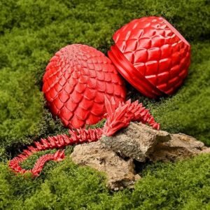 3D Printed Dragon with Surprise Egg,Surprise Dinosaur Eggs Fidget Toys for Kids, Birthdays, Halloween Christmas Decorations Gifts Indoor Outdoor for Girls Boys (Red)