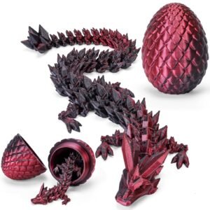 3D Printed Dragon with Surprise Egg,Surprise Dinosaur Eggs Fidget Toys for Kids, Birthdays, Halloween Christmas Decorations Gifts Indoor Outdoor for Girls Boys  (Shadow Crimson)